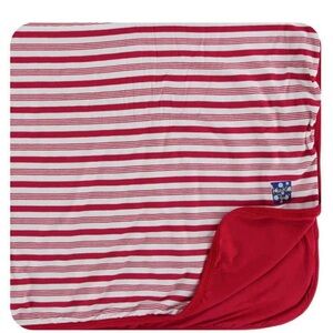 Kickee Pants Red/White Striped Blanket